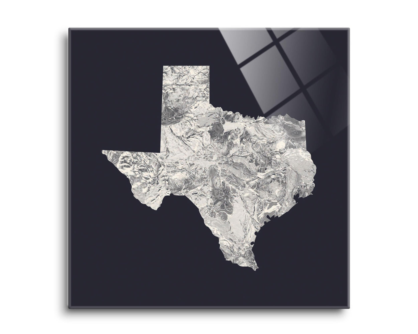 Modern Minimalist Texas Metal State Shape | Hi-Def Glass Art | Eaches | Min 2