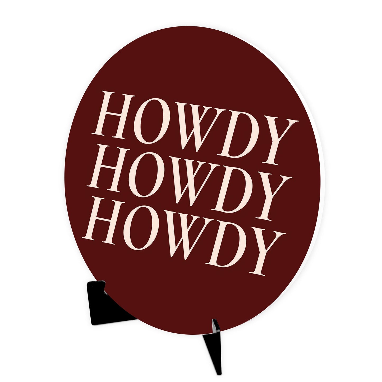 Modern Minimalist Texas Maroon Howdy | Wood Sign | Eaches | Min 1