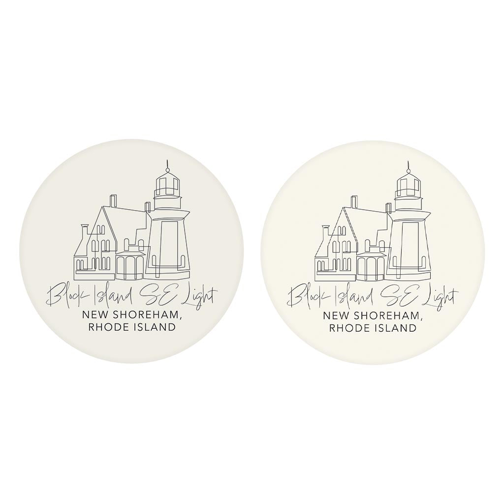Block Island Se Light| Absorbent Car Coasters | Set of 2 | Min 4