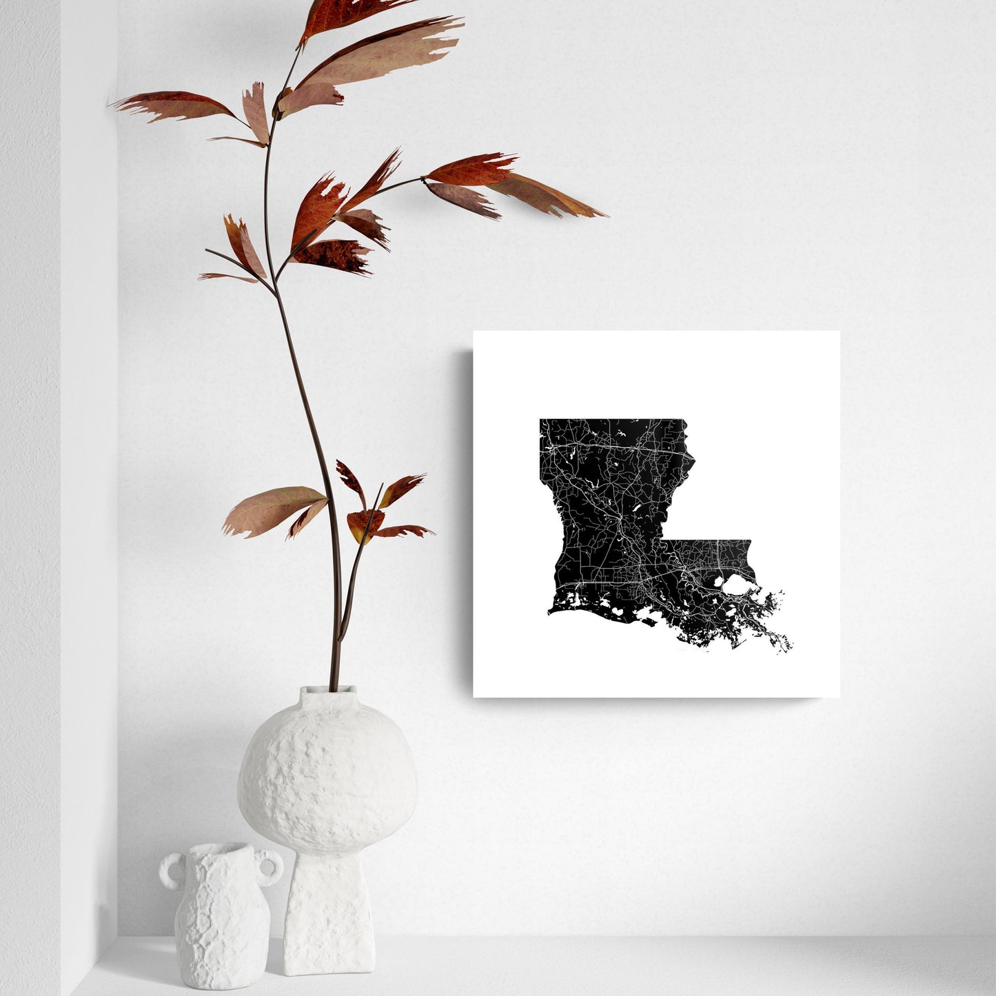 Modern Louisiana State Shape With Map | Hi-Def Glass Art | Eaches | Min 2