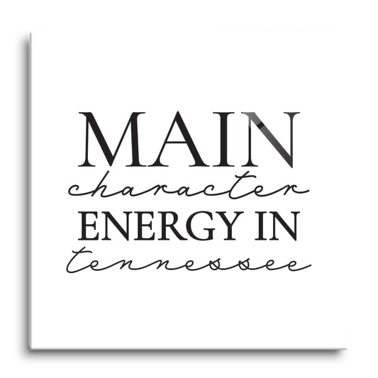 Minimalist B&W Tennessee Main Character Energy | Hi-Def Glass Art | Eaches | Min 1