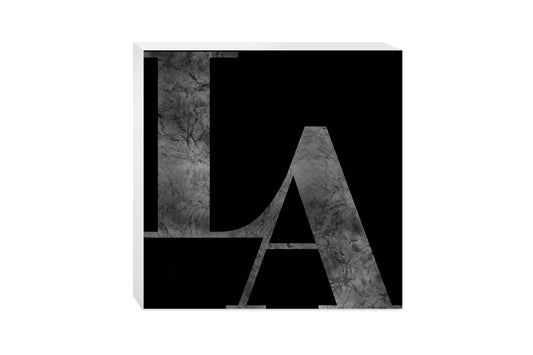 Modern Black Louisiana Initials | Wood Block | Eaches | Min 2