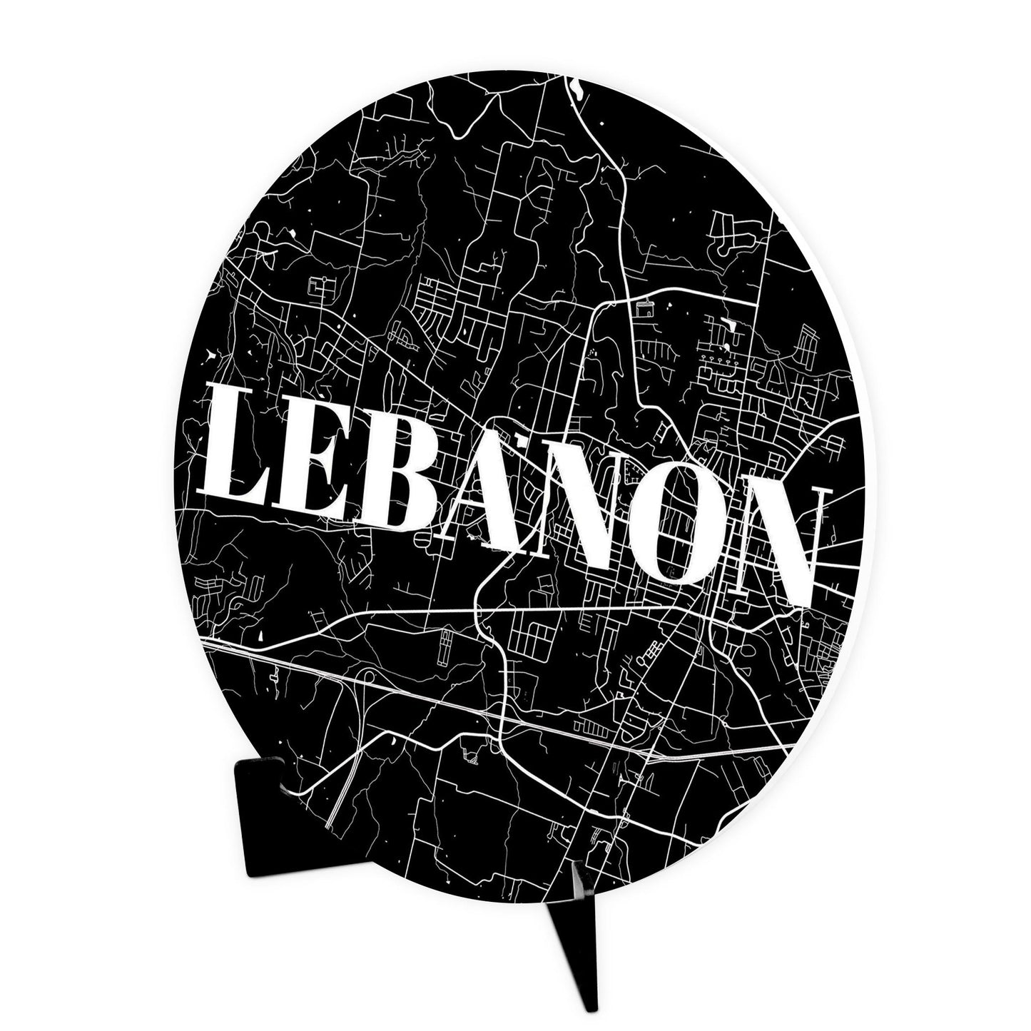 Minimalist B&W Tennessee Lebanon Map | Wood Sign | Eaches | Min 1
