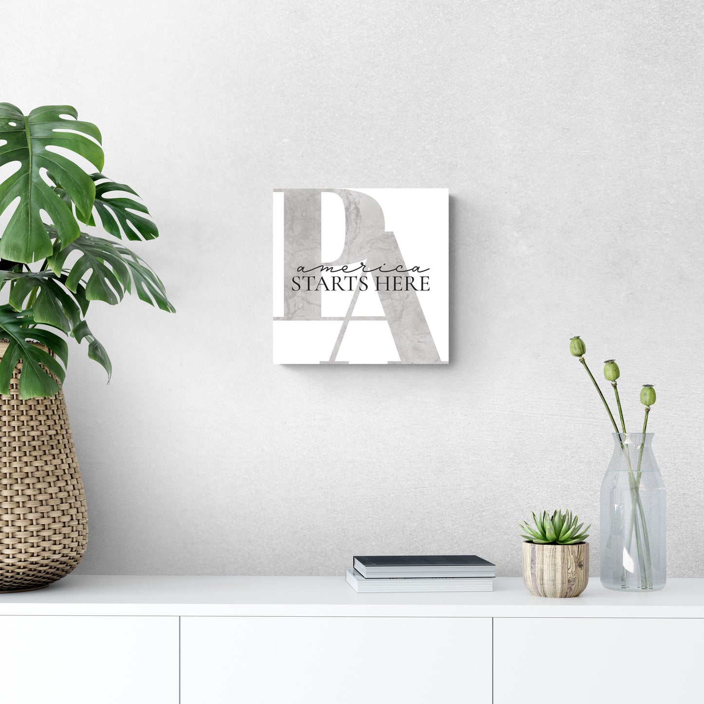 Minimalistic B&W Pennsylvania America Quip | Wood Sign | Eaches | Min 2