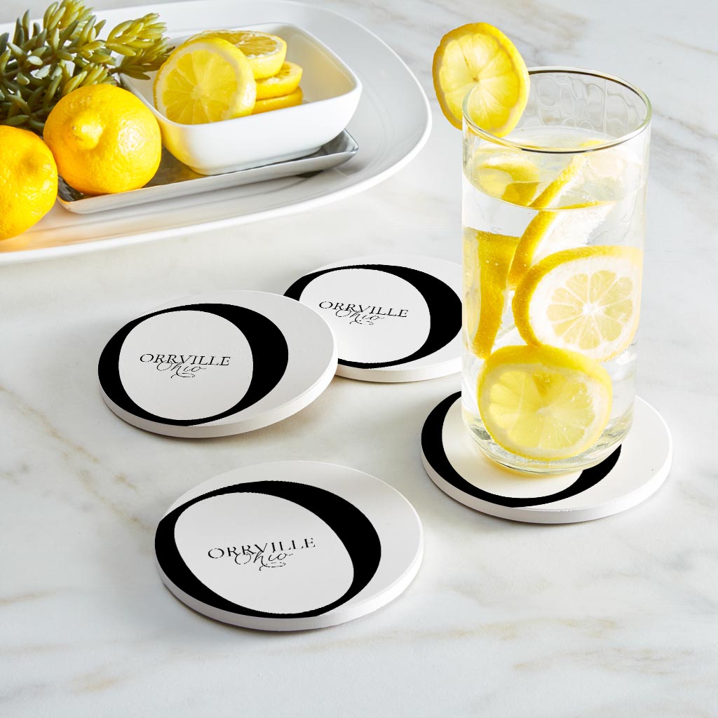 Orrville Oh Minimal Monogram| Absorbent Coasters | Set of 4 | Min 2
