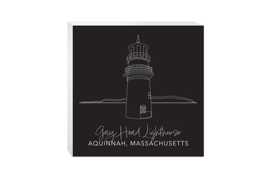 Black Gay Head Lighthouse | Wood Block | Eaches | Min 2