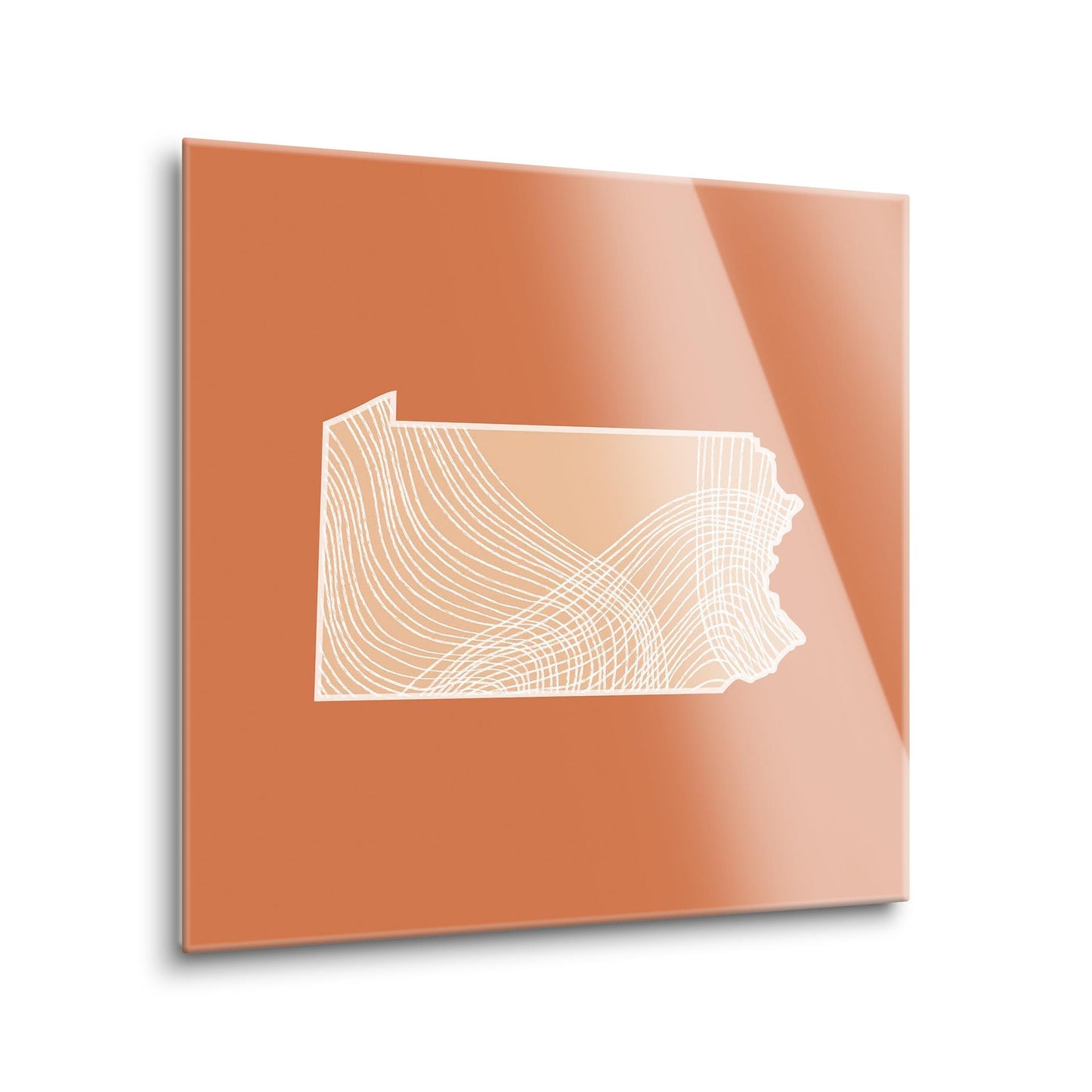 Modern Minimalist Pennsylvania State Lines Light | Hi-Def Glass Art | Eaches | Min 1