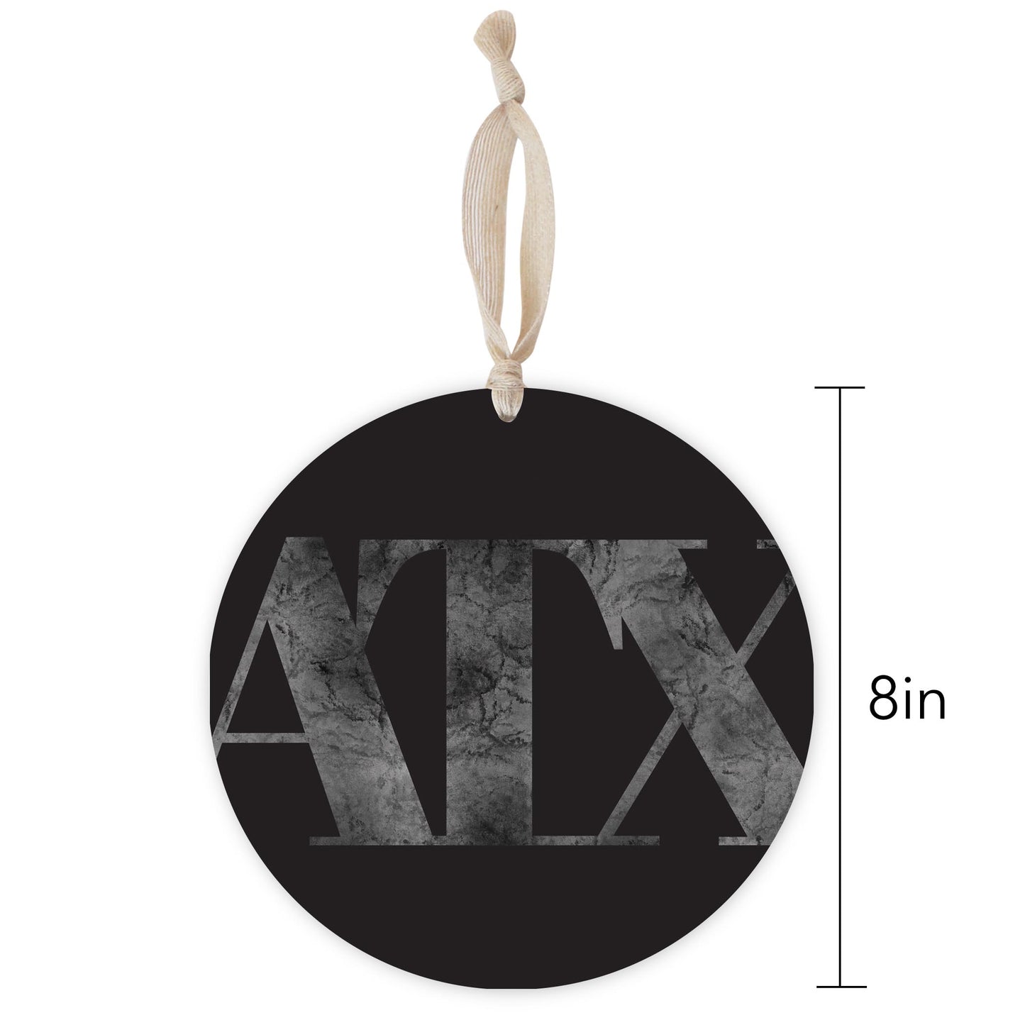 Minimalistic B&W Texas Austin Black Initials | Wood Ornament | Eaches | Min 1