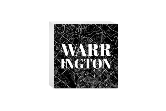Minimalistic B&W Pennsylvania Warrington Map | Wood Block | Eaches | Min 4