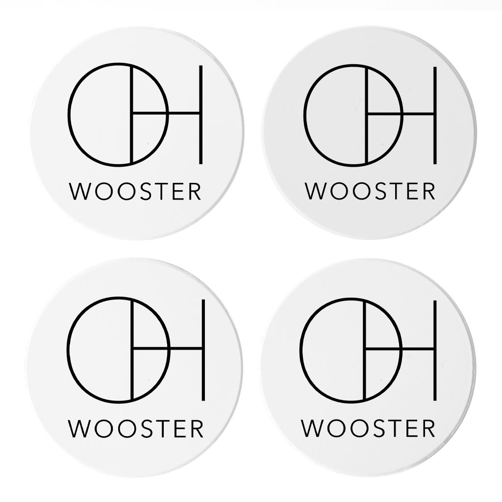 Wooster Oh State Initials And City Name | Absorbent Coasters | Set of 4 | Min 2
