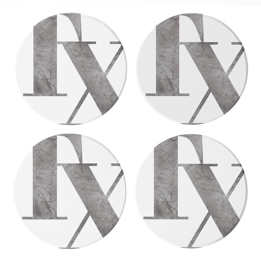 Modern White Texas Initials | Absorbent Coasters | Set of 4 | Min 2