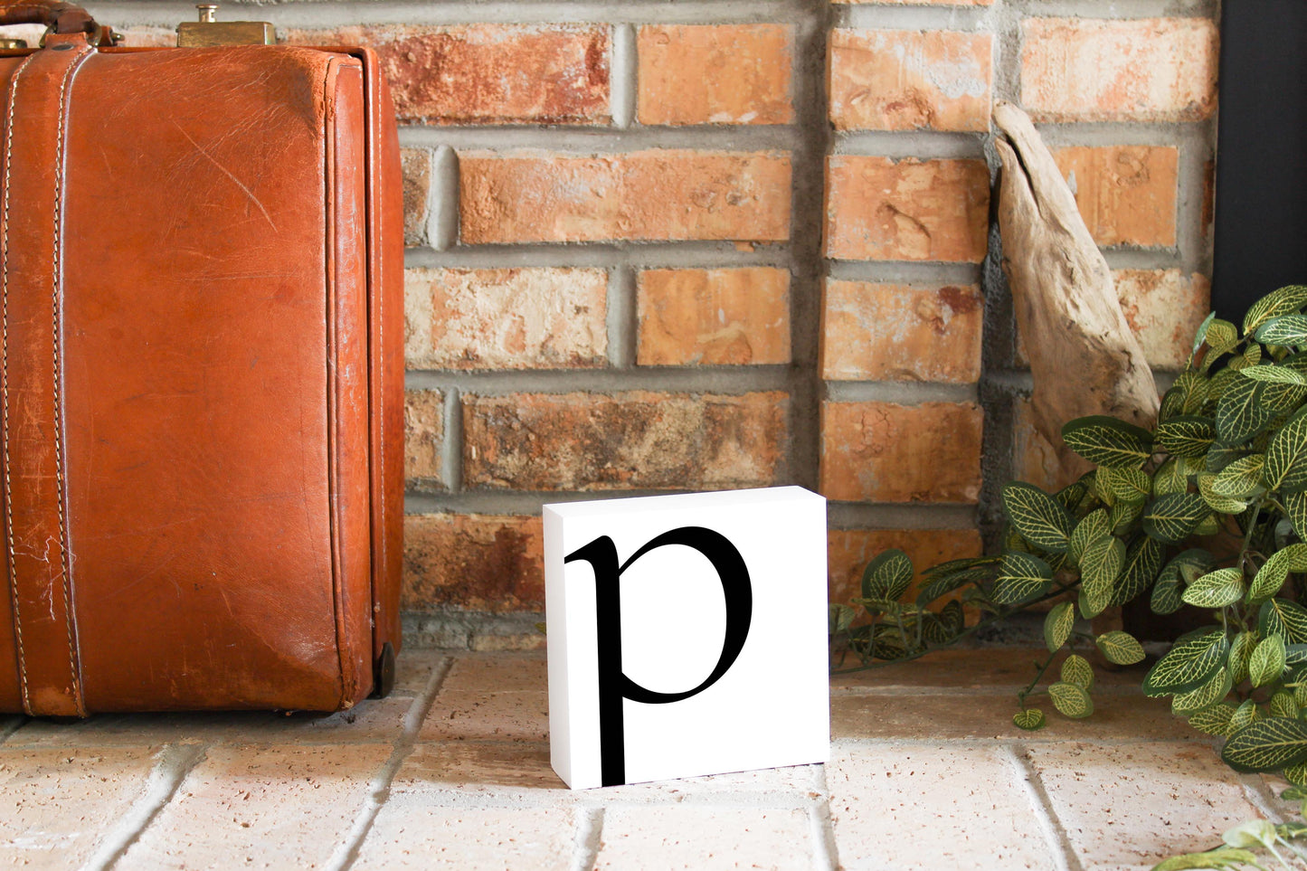 Minimal Monogram P | Wood Block | Eaches | Min 4