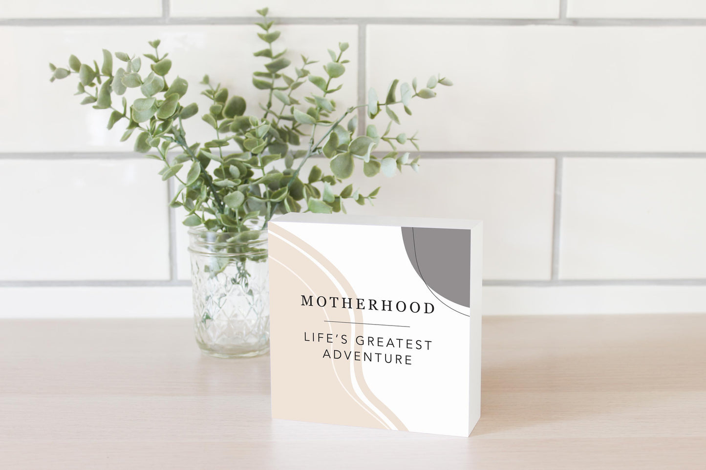 Modern Minimalist Mothers Day Adventure | Wood Block | Eaches | Min 4