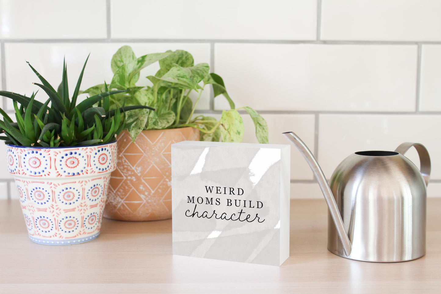 Modern Minimalist Mothers Day Weird Moms | Wood Block | Eaches | Min 4
