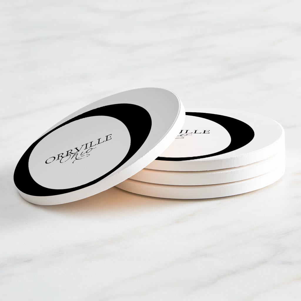 Orrville Oh Minimal Monogram| Absorbent Coasters | Set of 4 | Min 2