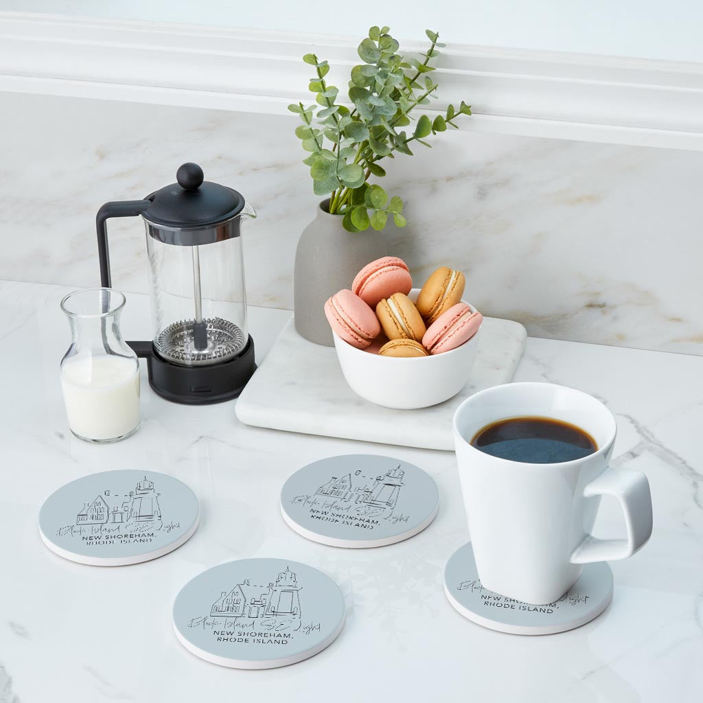 Block Island Se Light Muted Coastal | Absorbent Coasters | Set of 4 | Min 2