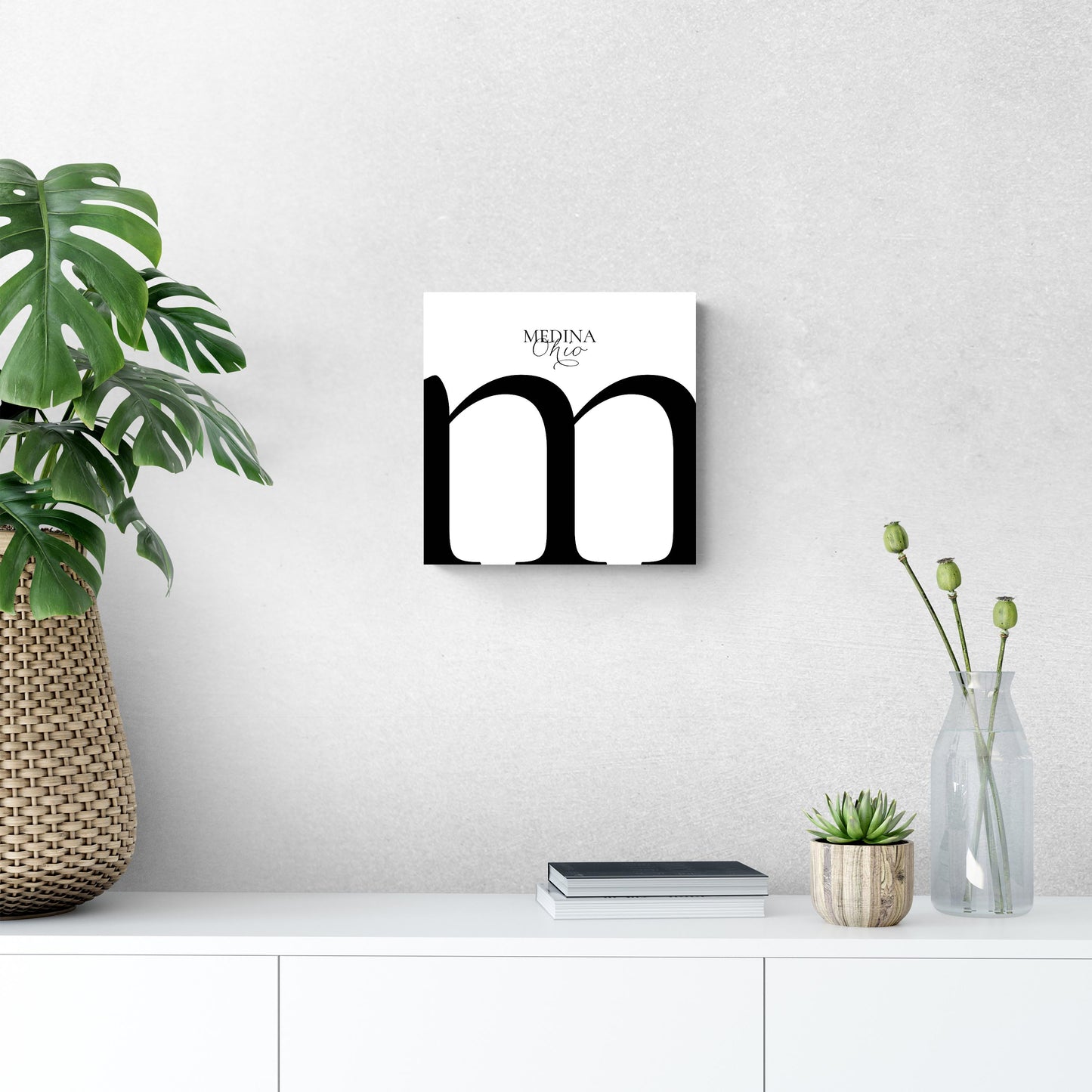 Medina Oh Minimal Monogram| Wood Sign | Eaches | Min 2