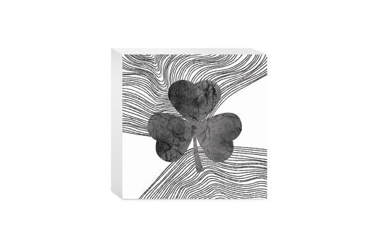 Minimalistic B&W Shamrock Fluid Lines | Wood Block | Eaches | Min 4