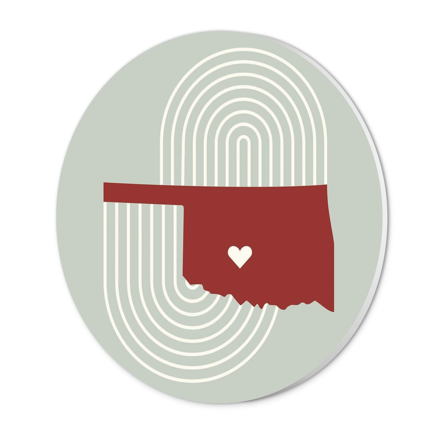 Modern Minimalist Oklahoma Chickasha Heart | Wood Sign | Eaches | Min 1