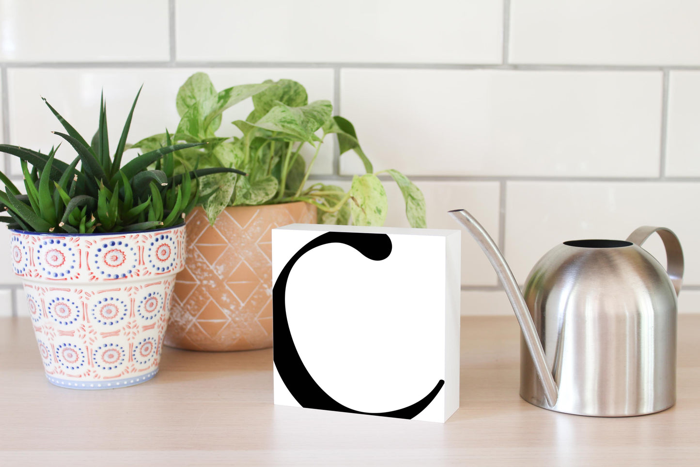 Minimal Monogram C | Wood Block | Eaches | Min 4