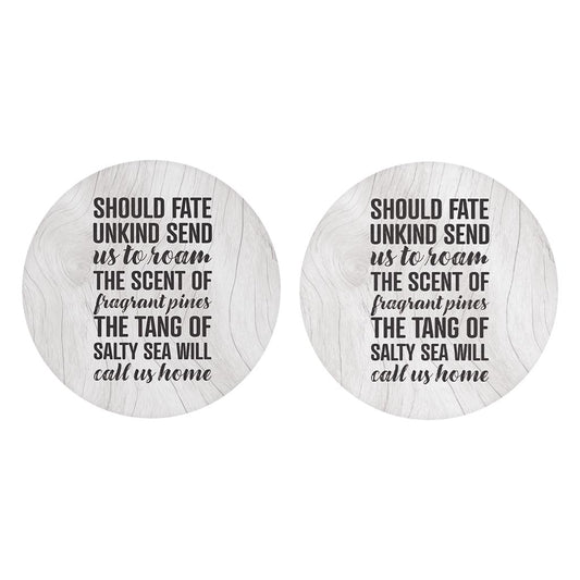 New England Fate Saying| Absorbent Car Coasters | Set of 2 | Min 4