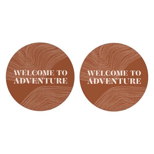 Modern Minimalist Pennsylvania Adventure Quip | Absorbent Car Coasters | Set of 2 | Min 4