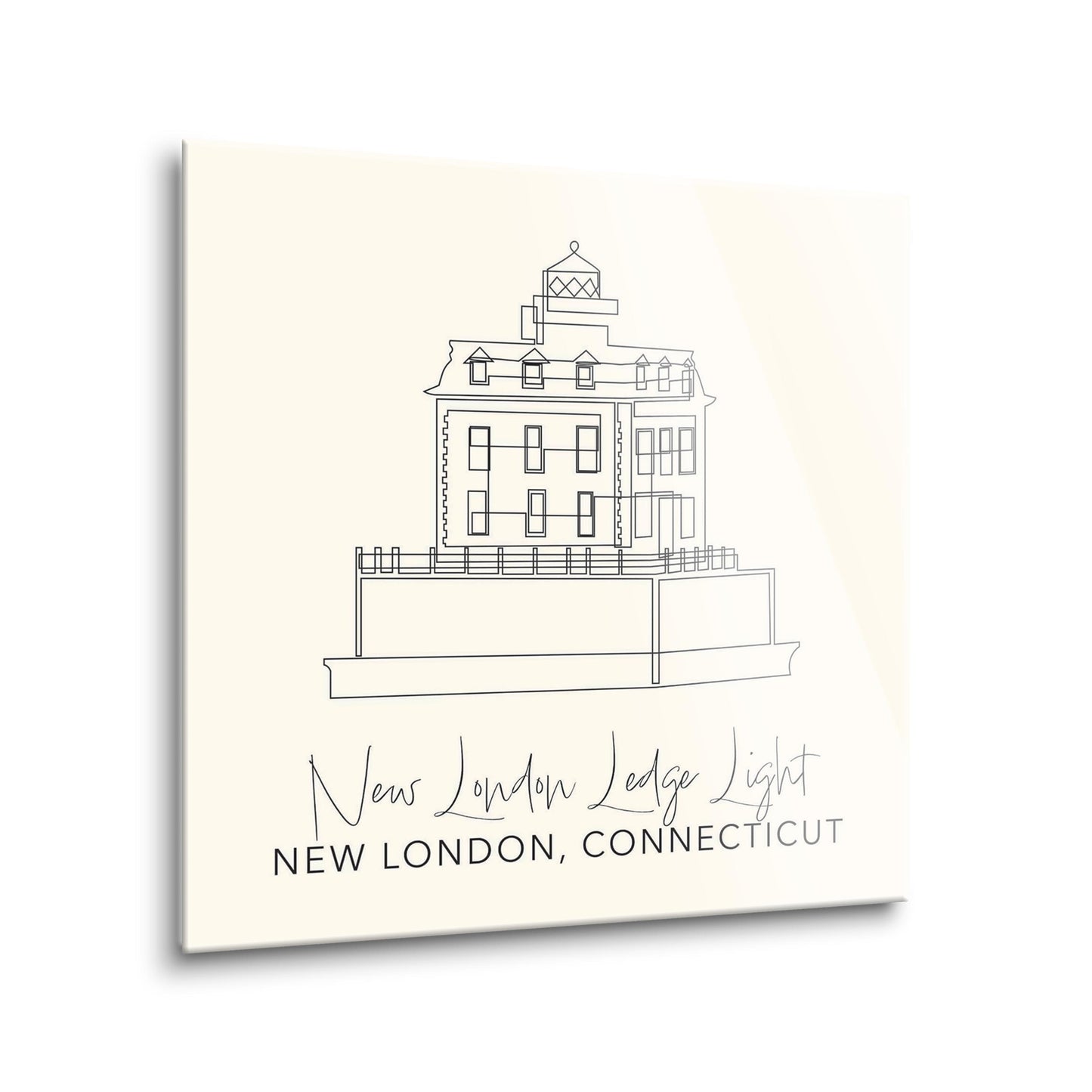 Cream New London Lodge Light | Hi-Def Glass Art | Eaches | Min 2