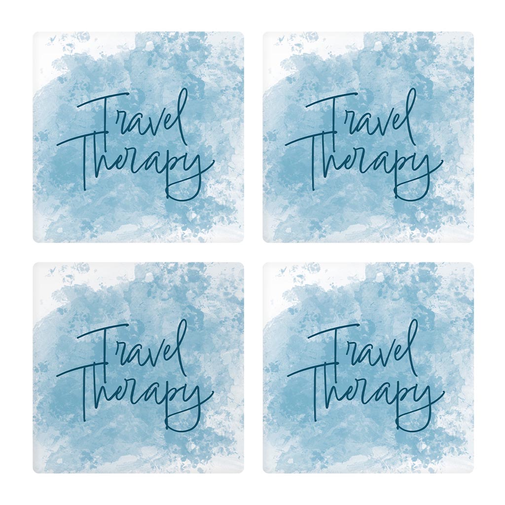 Travel Therapy Water Color | Absorbent Coasters | Set of 4 | Min 2