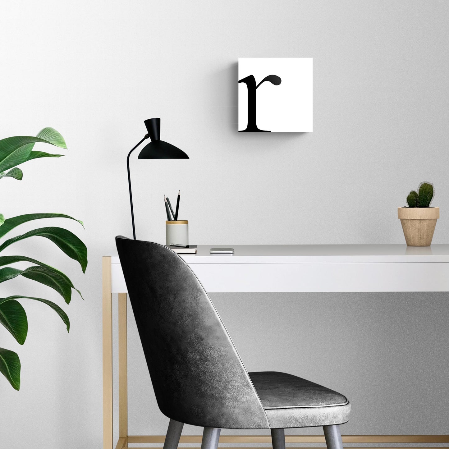 Minimal Monogram R | Hi-Def Glass Art | Eaches | Min 2