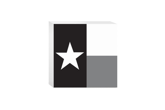 Minimalistic B&W Texas State Flag | Wood Block | Eaches | Min 4
