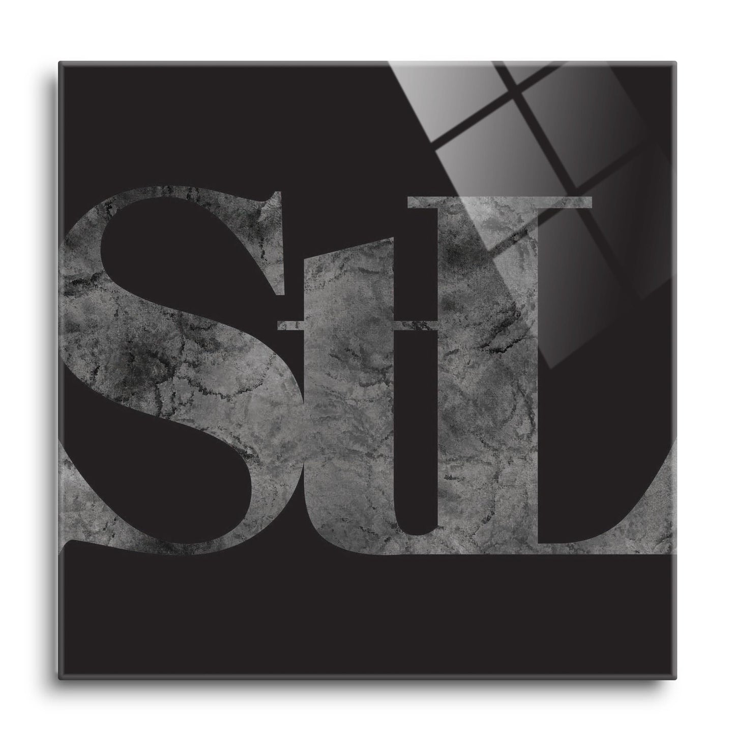 Minimalist B&W Missouri St Louis Black Initials | Hi-Def Glass Art | Eaches | Min 1