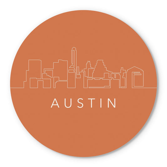 Modern Minimalist Texas Austin Skyline | Wood Sign | Eaches | Min 1