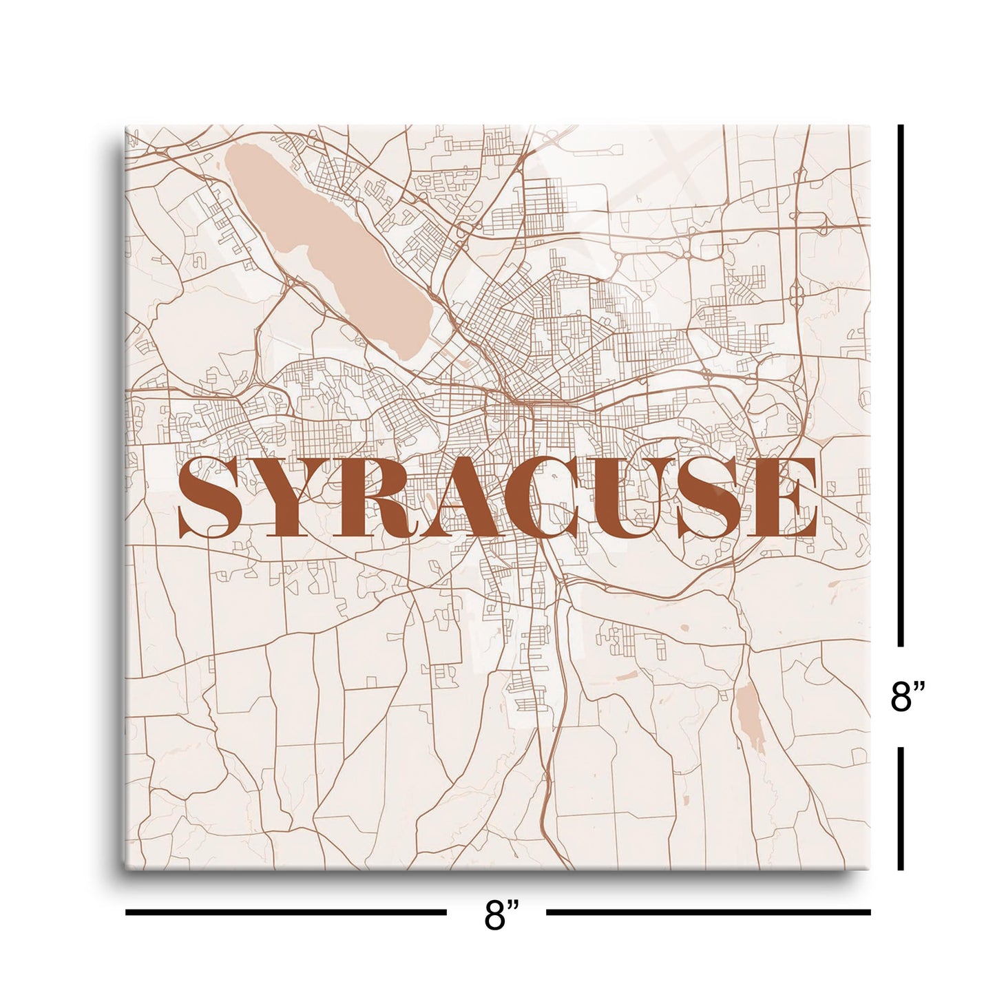 Modern Minimalist New York Syracuse Map | Hi-Def Glass Art | Eaches | Min 2