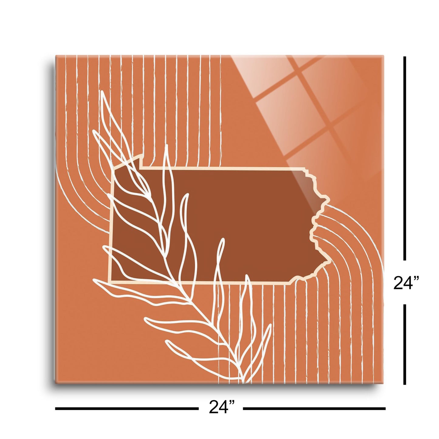 Modern Minimalist Pennsylvania State Leaf | Hi-Def Glass Art | Eaches | Min 1