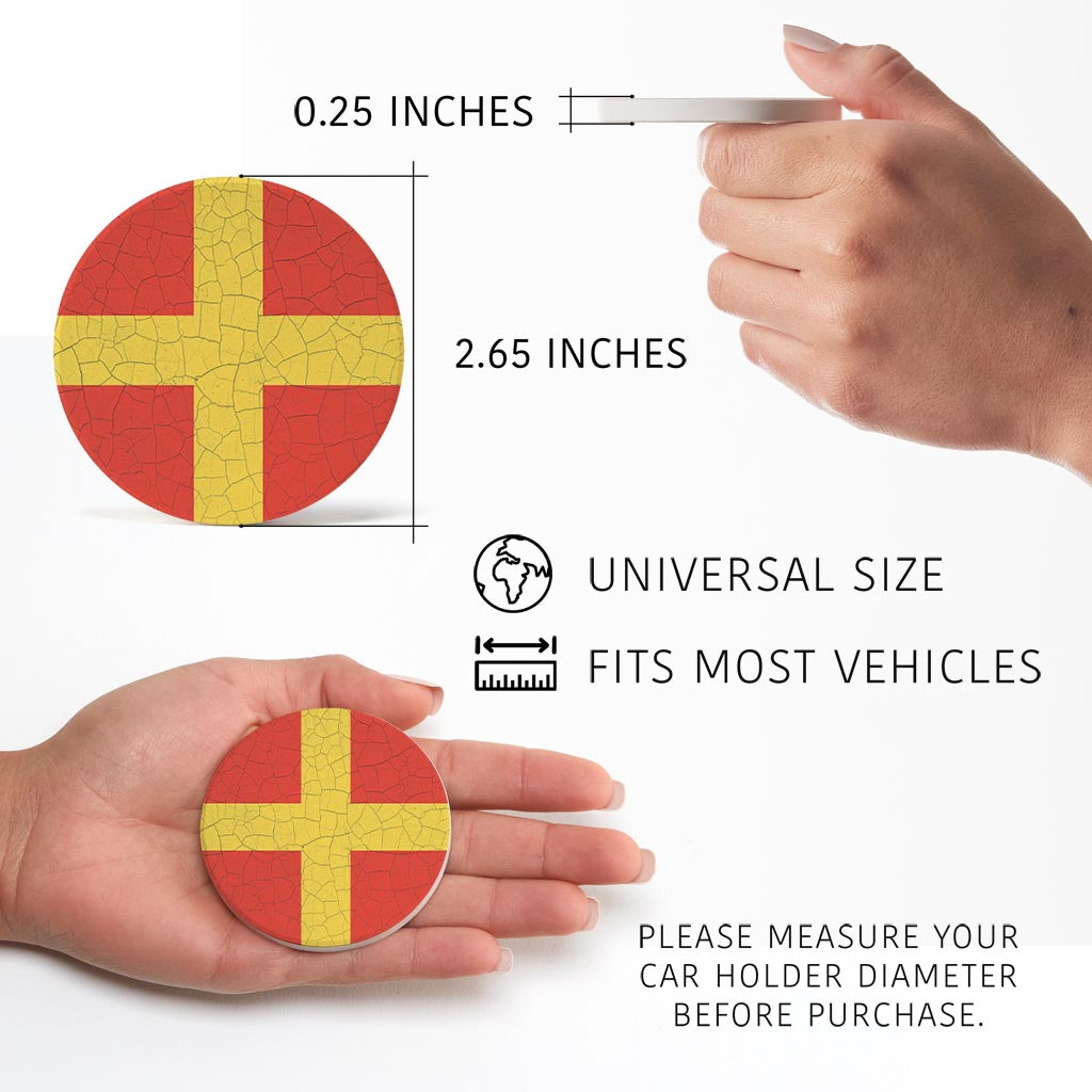 Nautical Flag Romeo| Absorbent Car Coasters | Set of 2 | Min 4