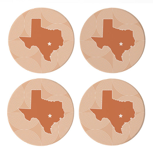 Modern Minimalist Texas Austin Star | Absorbent Coasters | Set of 4 | Min 2