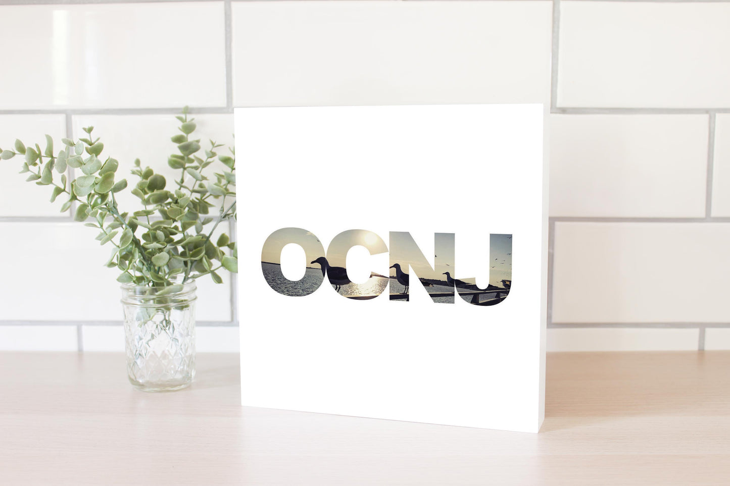 OCNJ Photo With Text | Wood Block | Eaches | Min 2