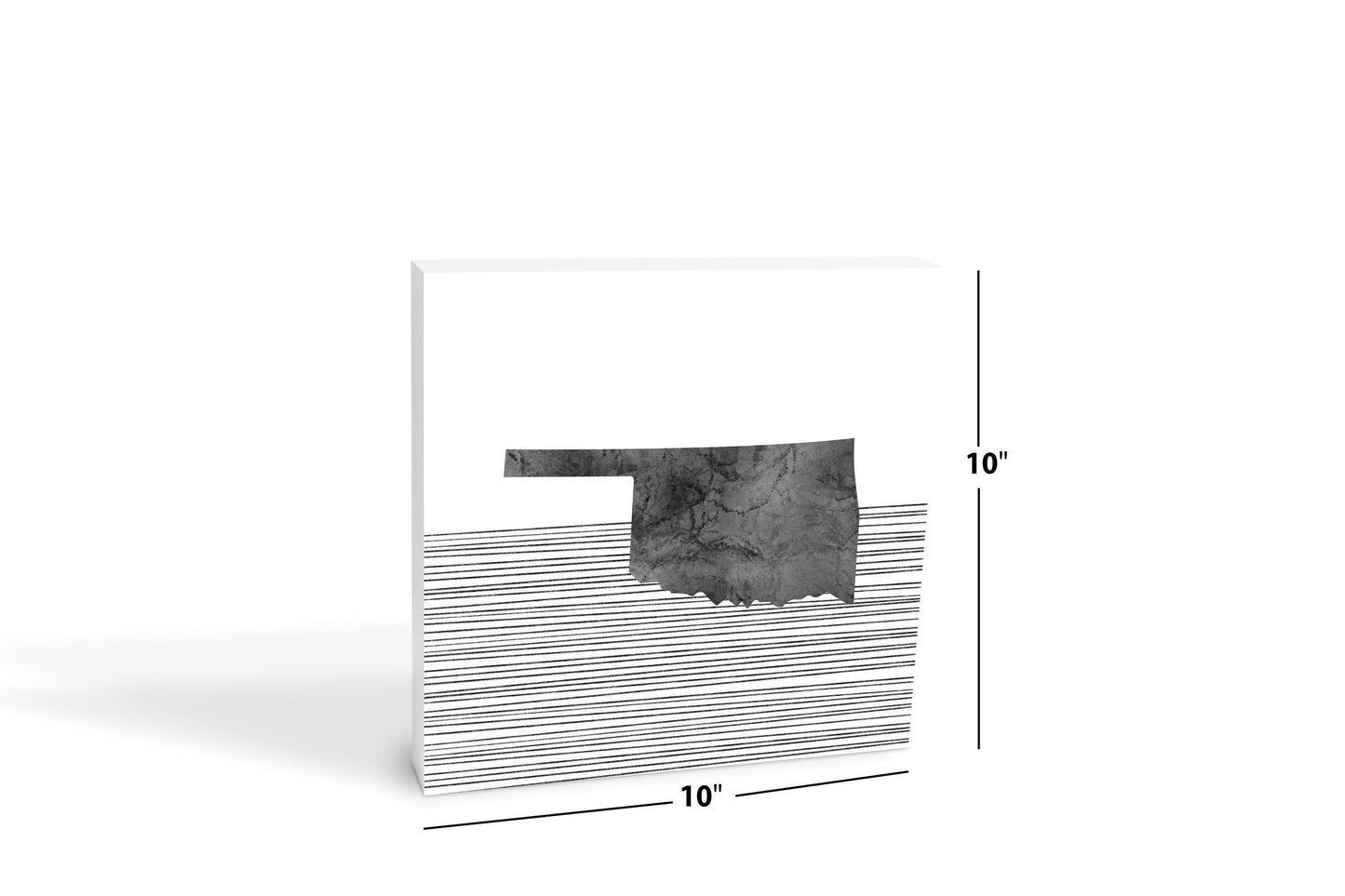 Modern Oklahoma State Shape With Straight Lines | Wood Block | Eaches | Min 2
