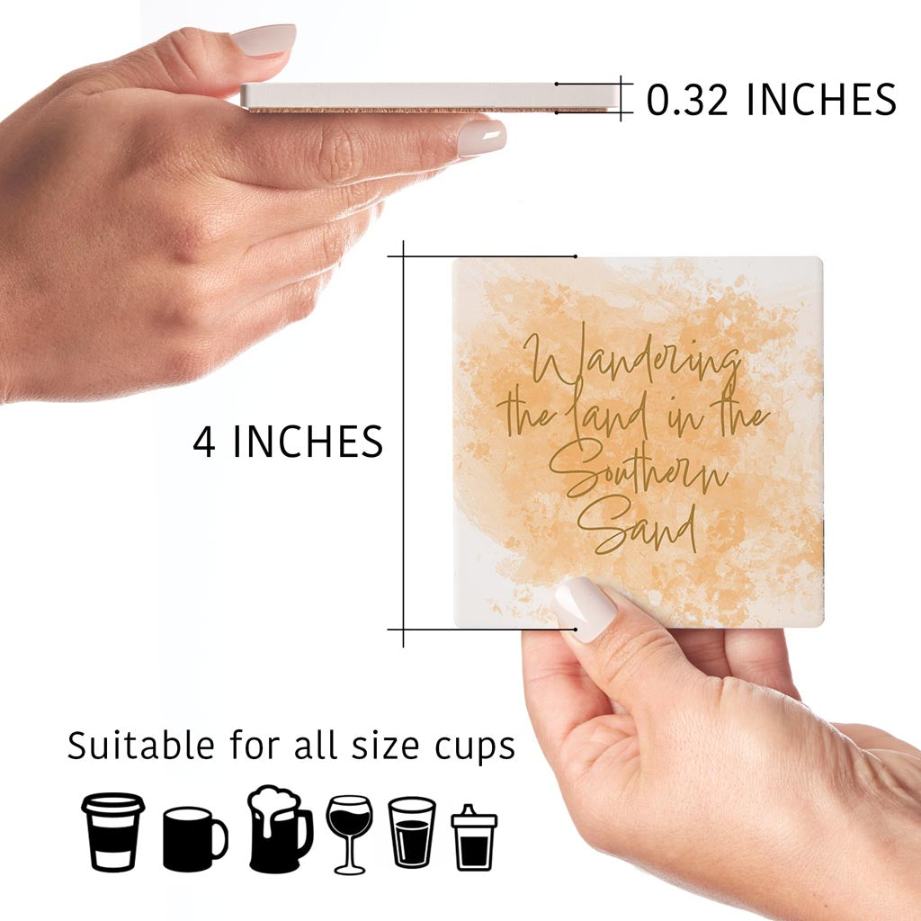 Wandering The Land Water Color | Absorbent Coasters | Set of 4 | Min 2