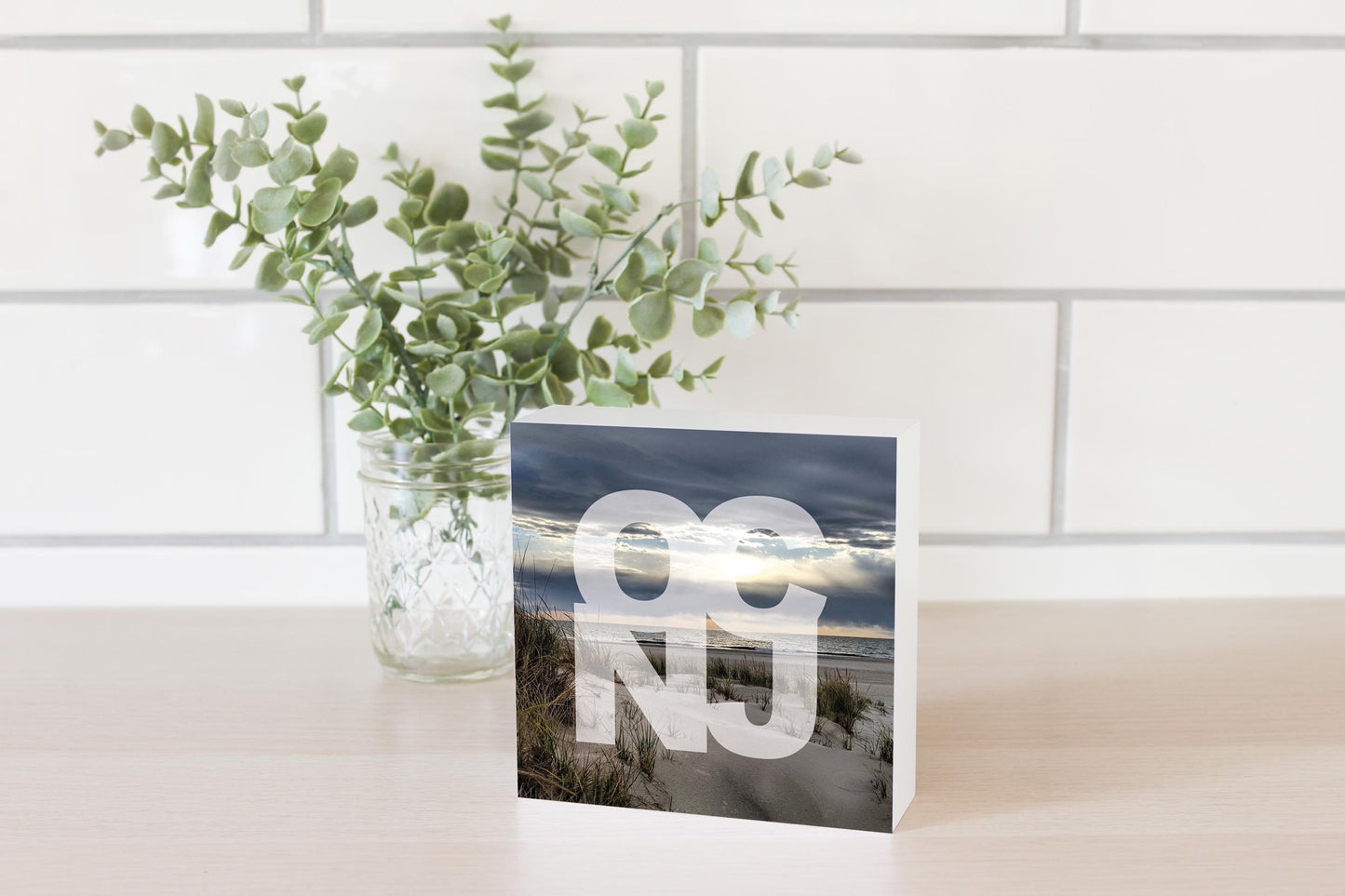 OCNJ Photo With Text | Wood Block | Eaches | Min 4