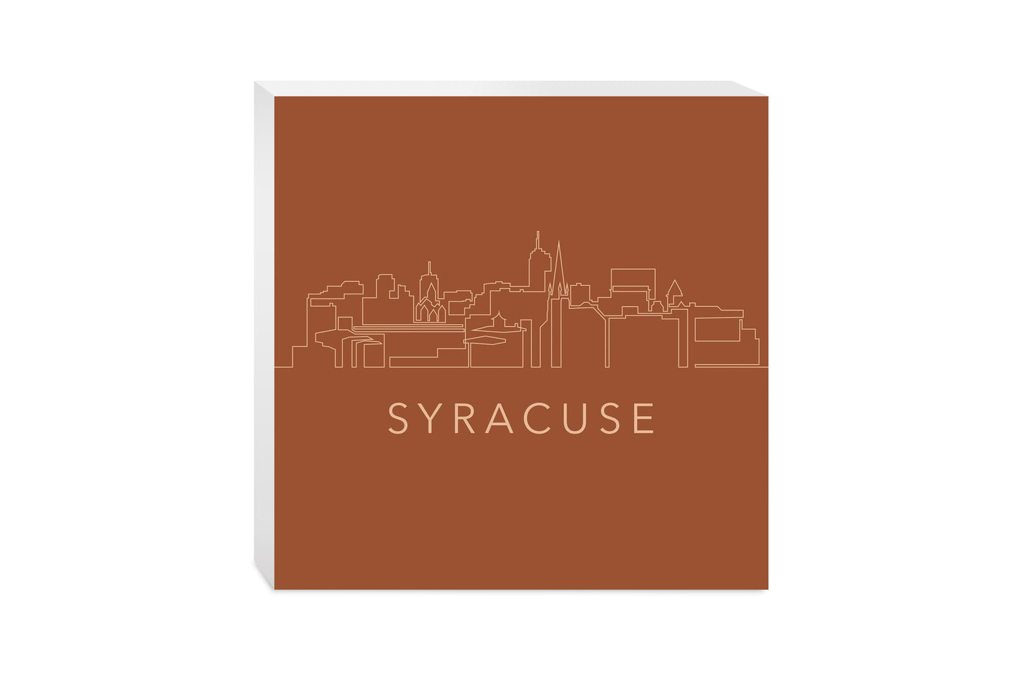 Modern Minimalist New York Syracuse Skyline | Wood Block | Eaches | Min 2
