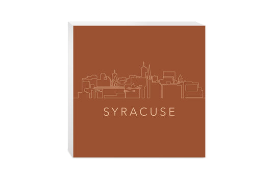 Modern Minimalist New York Syracuse Skyline | Wood Block | Eaches | Min 2