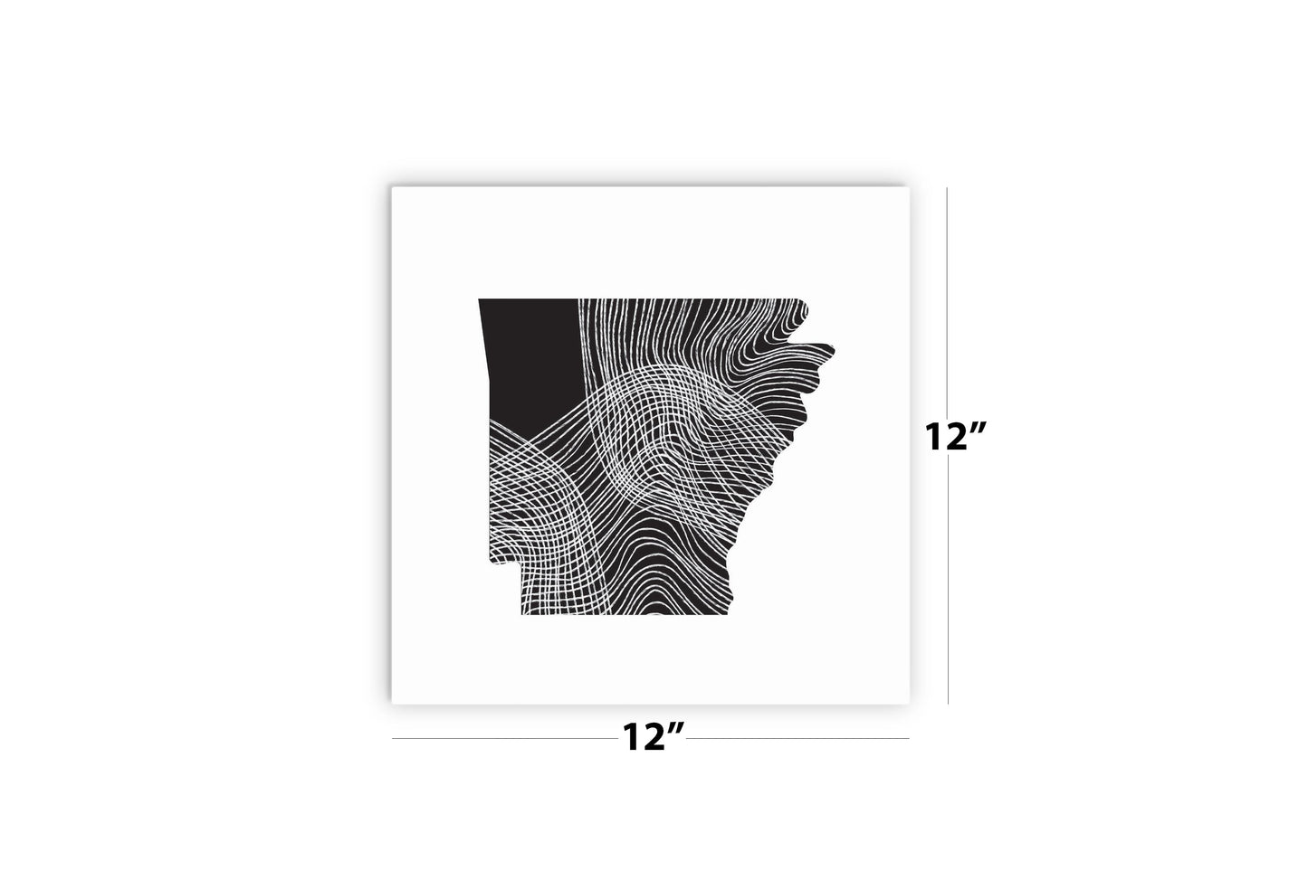 B&W Minimalist Arkansas Fluid Lines | Wood Sign | Eaches | Min 2