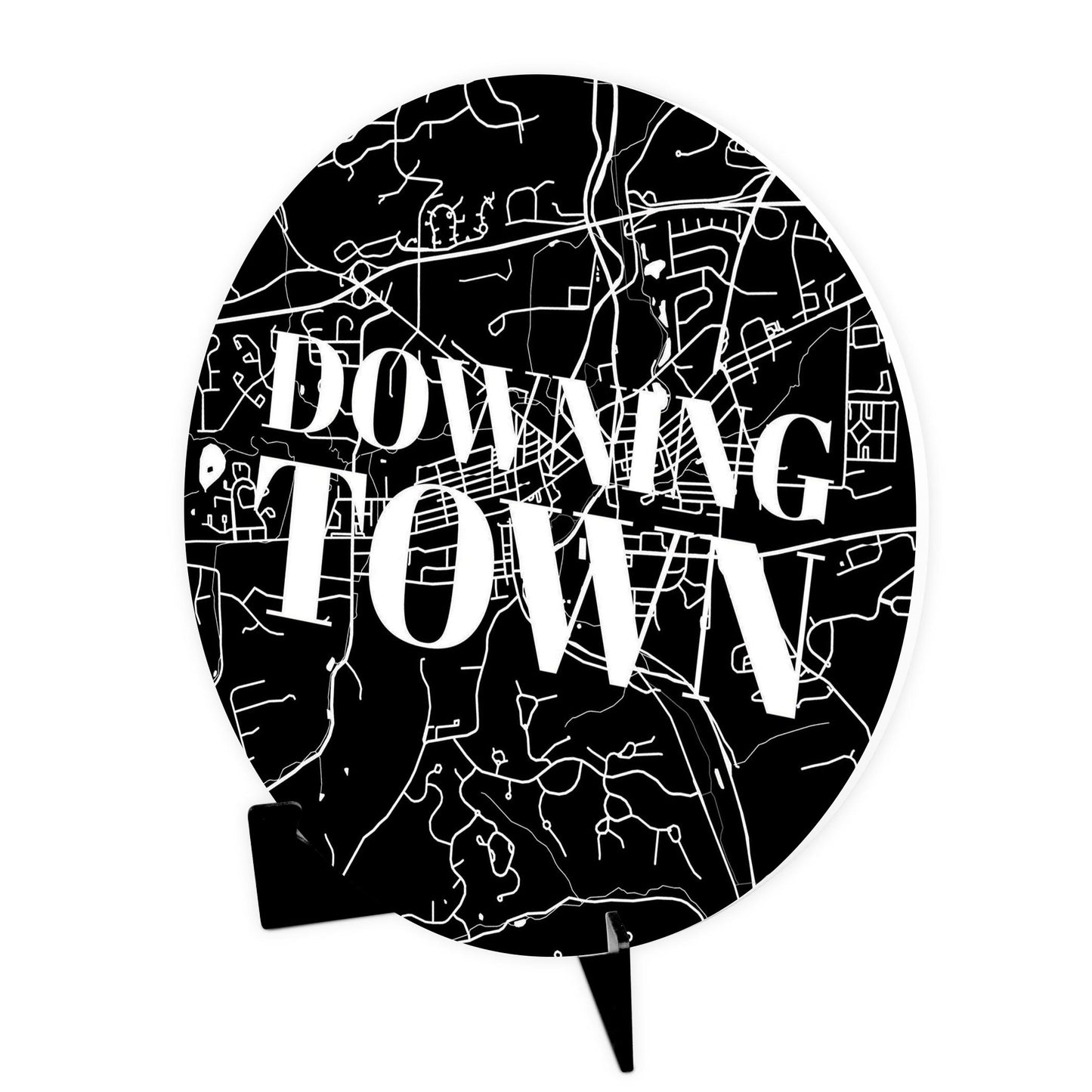 Minimalistic B&W Pennsylvania Downingtown Map | Wood Sign | Eaches | Min 1