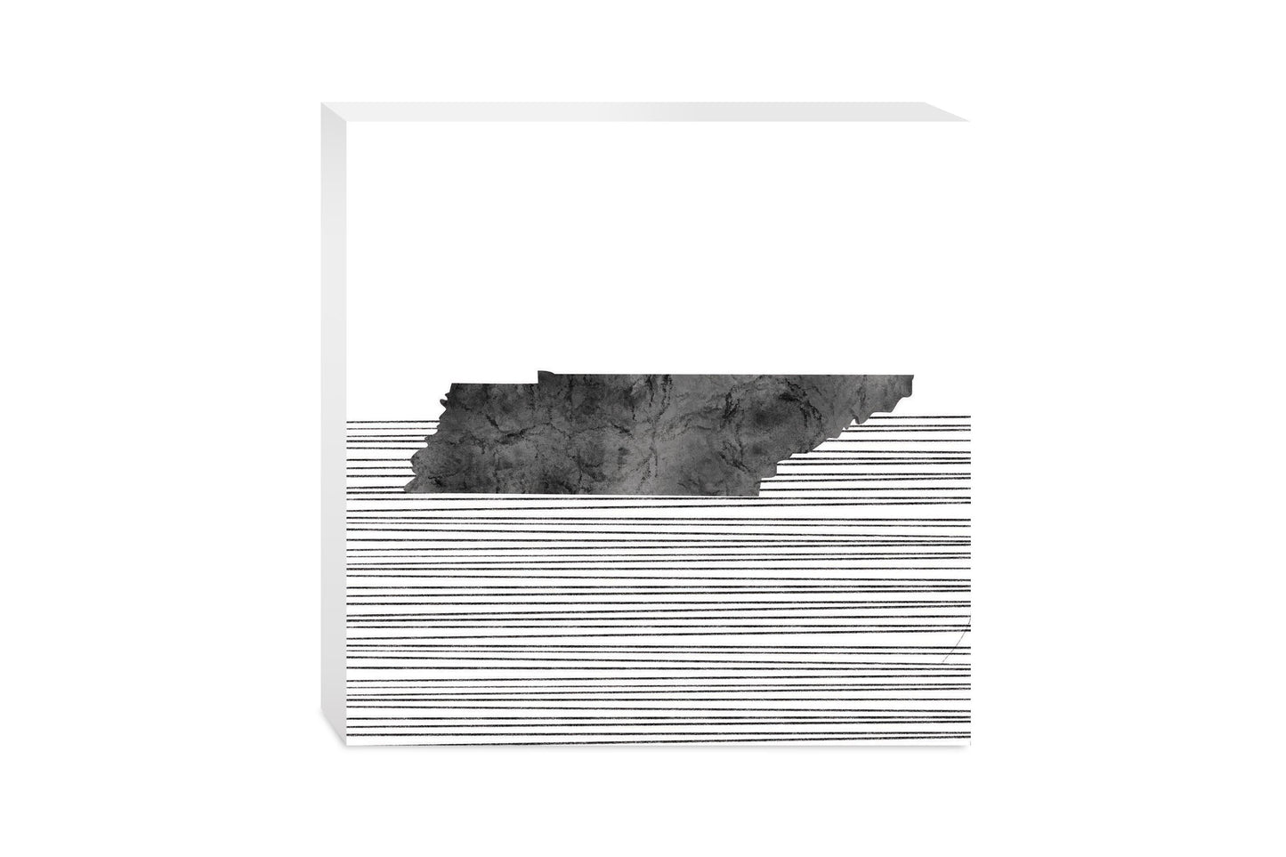 Minimalist B&W Tennessee State With Straight Lines | Wood Block | Eaches | Min 2