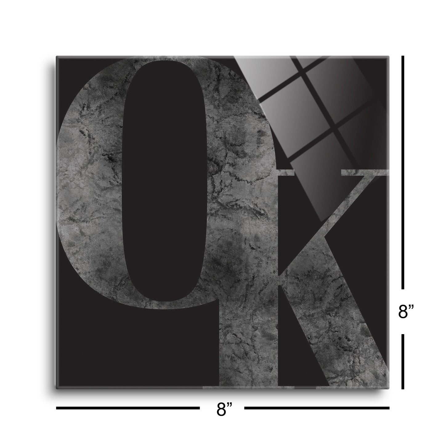 Modern Black Oklahoma Initials | Hi-Def Glass Art | Eaches | Min 2
