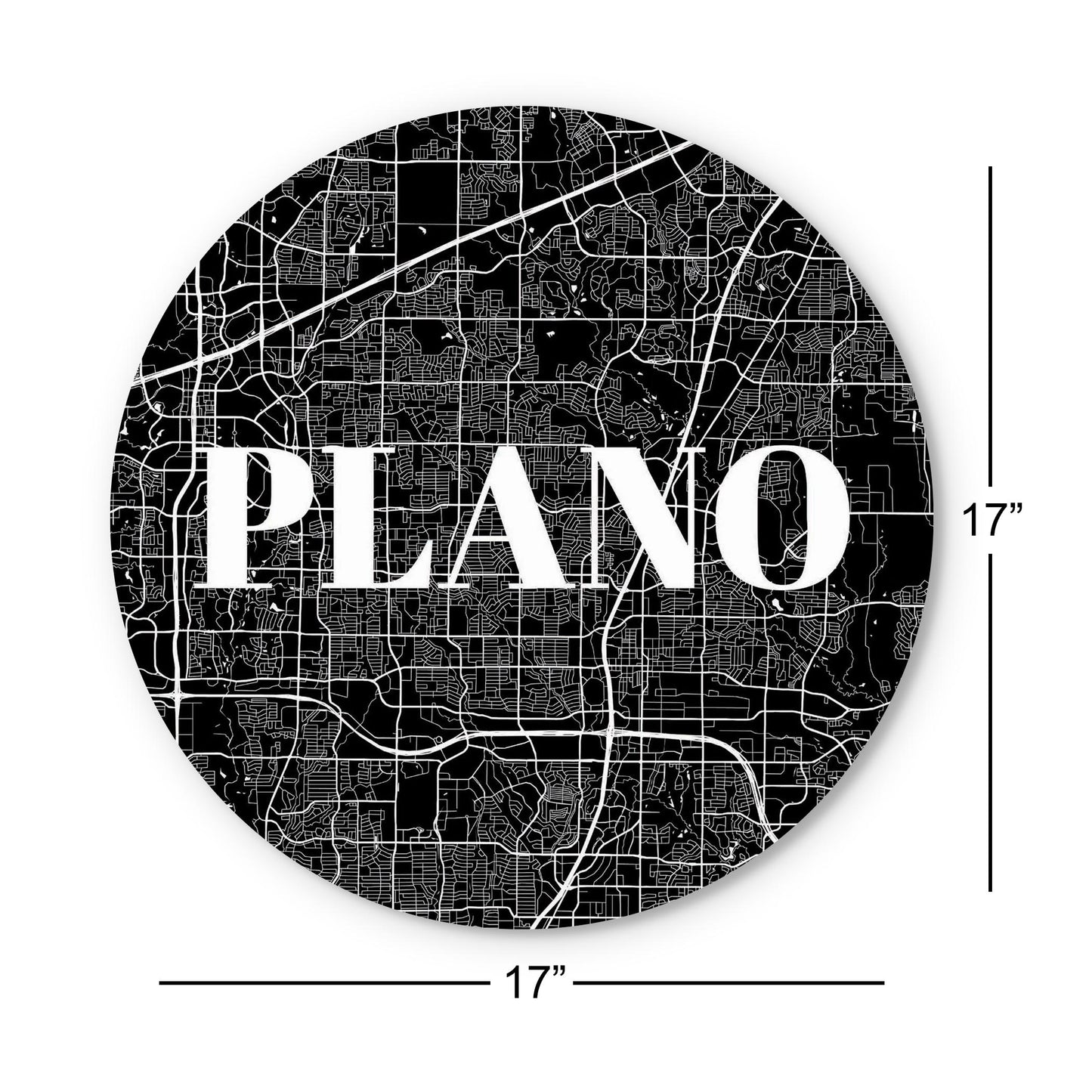 Minimalistic B&W Texas Plano Map | Wood Sign | Eaches | Min 1