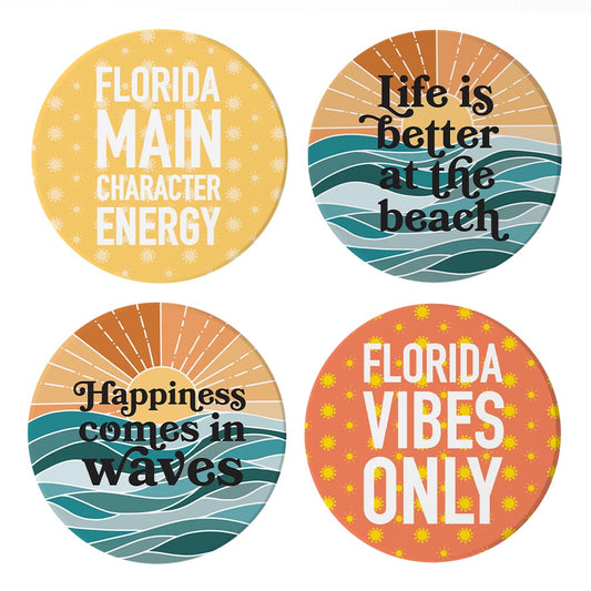 Florida Sayings Artsy| Absorbent Coasters | Set of 4 | Min 2