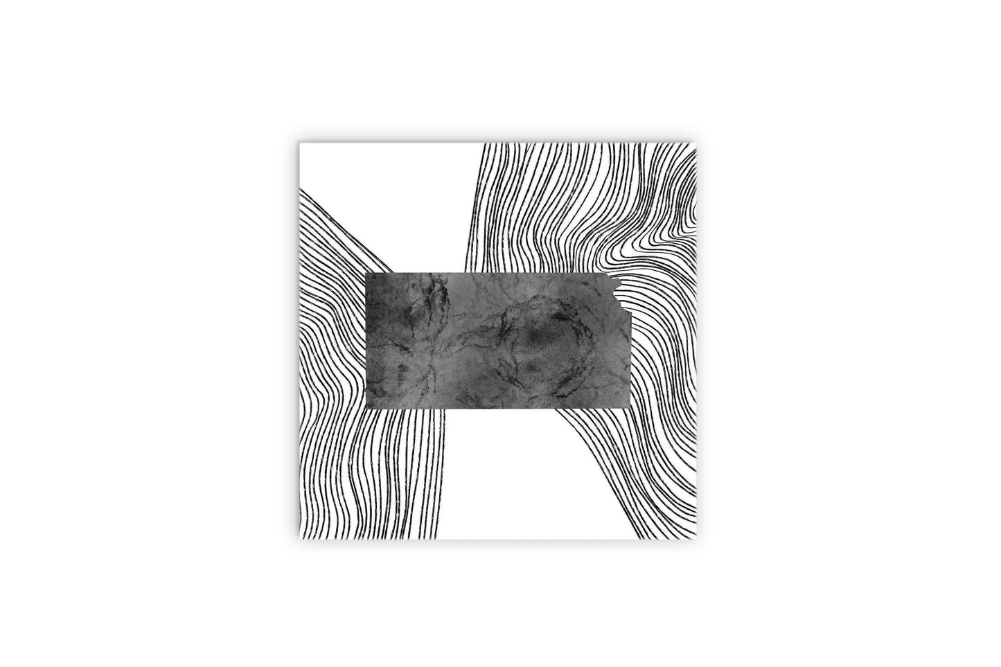 Minimalist B&W Kansas State With Fluid Lines | Wood Sign | Eaches | Min 2