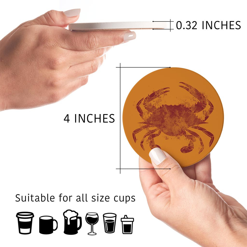 Louisiana Colorful Water Color Blue Crab| Absorbent Coasters | Set of 4 | Min 2
